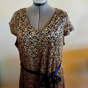 3XL Sparkle Dress blue & gold dress